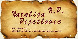 Natalija Pijetlović vizit kartica